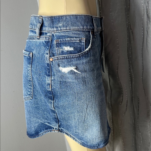 Express Women’s denim mini  skirt Sz 10 High Rise - Picture 6 of 11